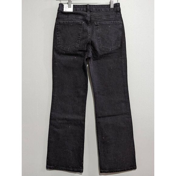 MNG Straight Flared jeans with rhinestone detail size USA 4 - Picture 2 of 8